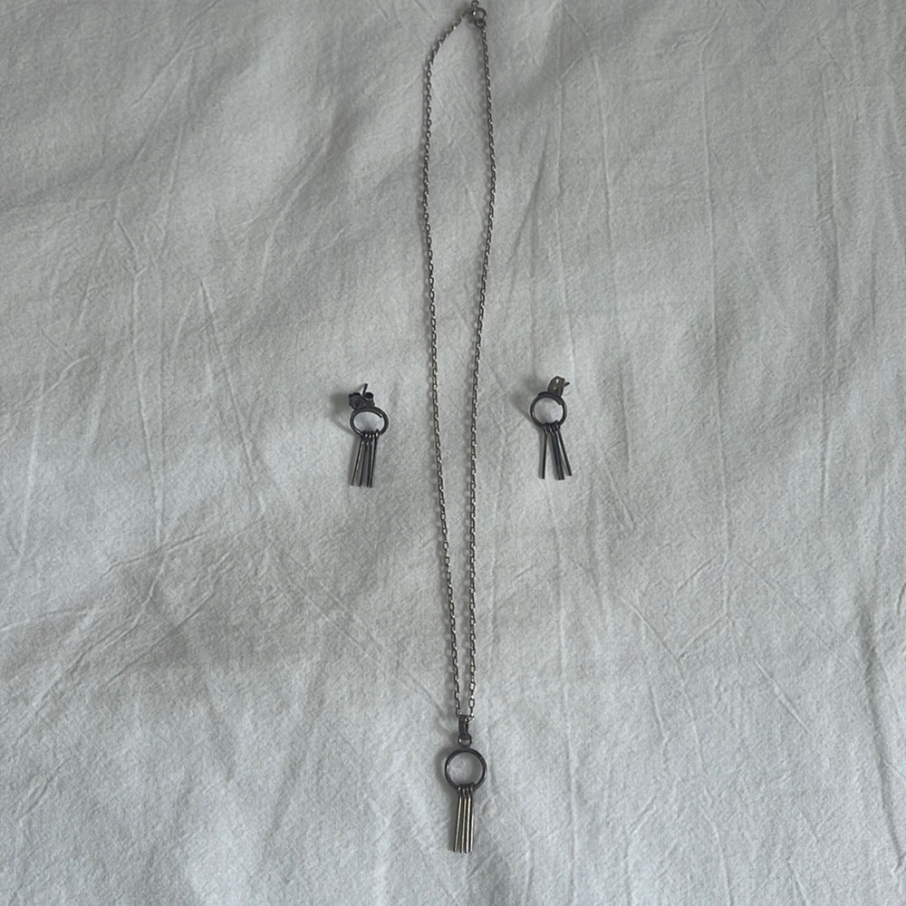 Sterling silver earrings and necklace set, NWOT